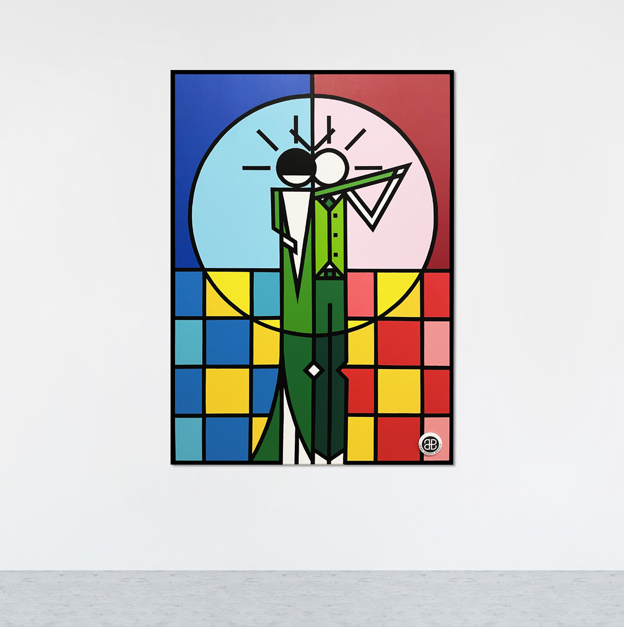 Three mock up posters in empty white loft room
